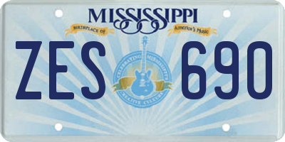 MS license plate ZES690