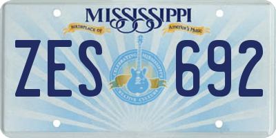 MS license plate ZES692