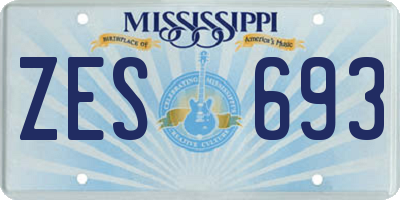 MS license plate ZES693