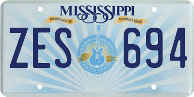 MS license plate ZES694