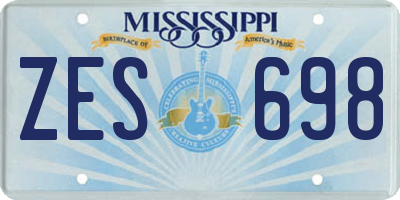 MS license plate ZES698