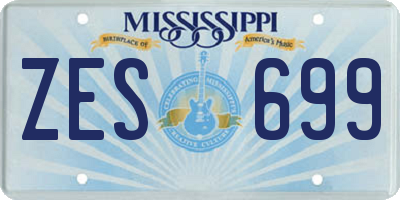 MS license plate ZES699