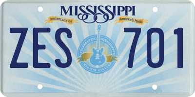 MS license plate ZES701