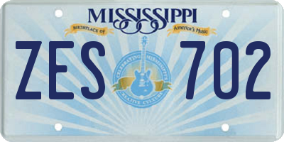 MS license plate ZES702