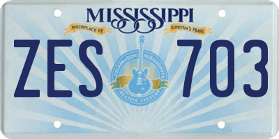 MS license plate ZES703