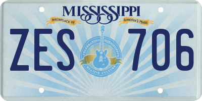 MS license plate ZES706
