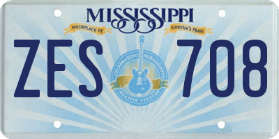 MS license plate ZES708