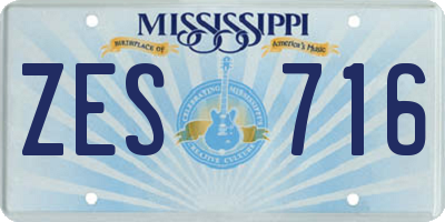 MS license plate ZES716