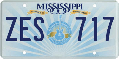 MS license plate ZES717