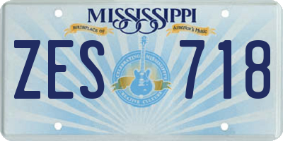 MS license plate ZES718