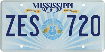 MS license plate ZES720