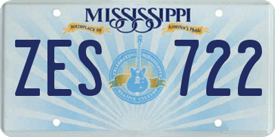 MS license plate ZES722