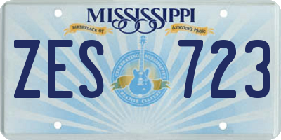 MS license plate ZES723