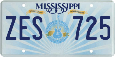 MS license plate ZES725