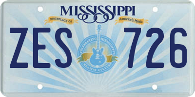 MS license plate ZES726