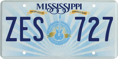 MS license plate ZES727
