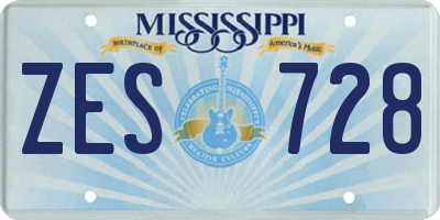 MS license plate ZES728