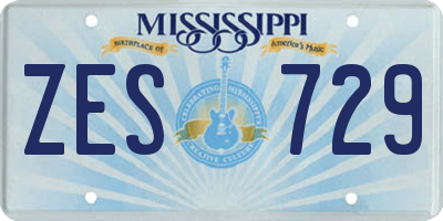 MS license plate ZES729