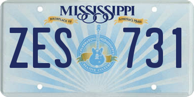 MS license plate ZES731