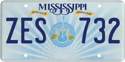 MS license plate ZES732