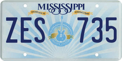 MS license plate ZES735