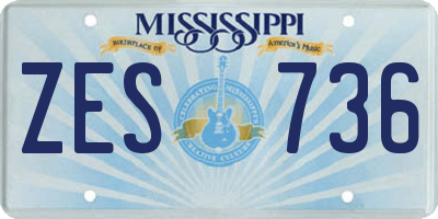 MS license plate ZES736