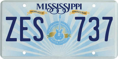 MS license plate ZES737
