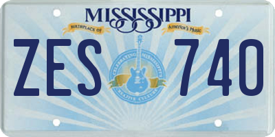 MS license plate ZES740