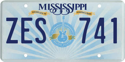 MS license plate ZES741