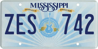 MS license plate ZES742