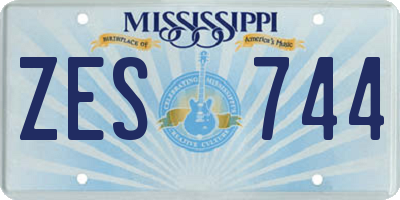 MS license plate ZES744