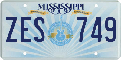 MS license plate ZES749