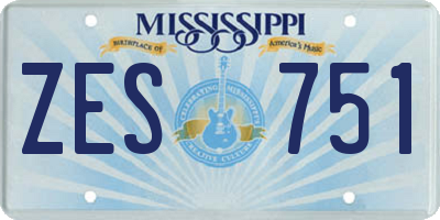MS license plate ZES751