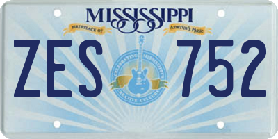 MS license plate ZES752