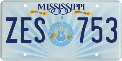 MS license plate ZES753