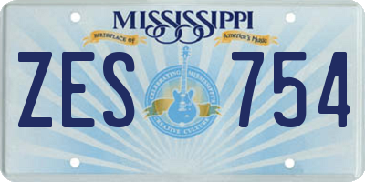 MS license plate ZES754