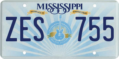 MS license plate ZES755