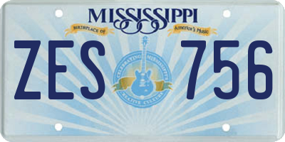 MS license plate ZES756