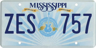 MS license plate ZES757