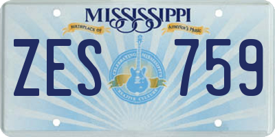 MS license plate ZES759