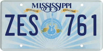MS license plate ZES761