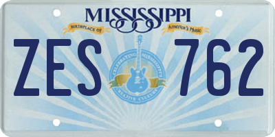 MS license plate ZES762