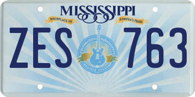 MS license plate ZES763
