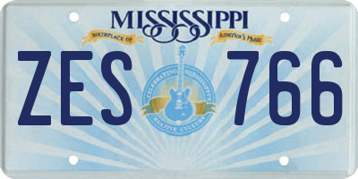 MS license plate ZES766