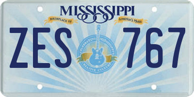 MS license plate ZES767
