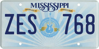 MS license plate ZES768