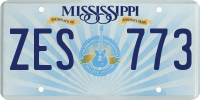 MS license plate ZES773