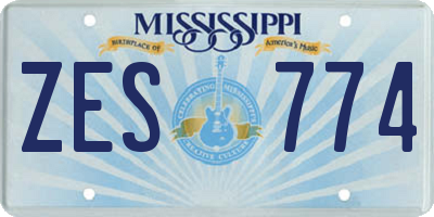 MS license plate ZES774