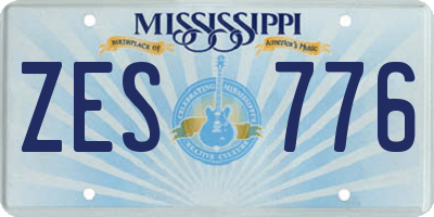 MS license plate ZES776