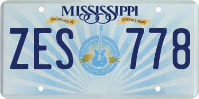 MS license plate ZES778